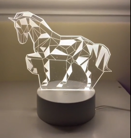 3D Acrylic Horse Lamp