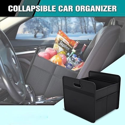 K KNODEL Car Trunk Organizer, Foldable Organizer for Car, Automotive Consoles & Organizers, Storage with Reinforced Handles (Small, Black)