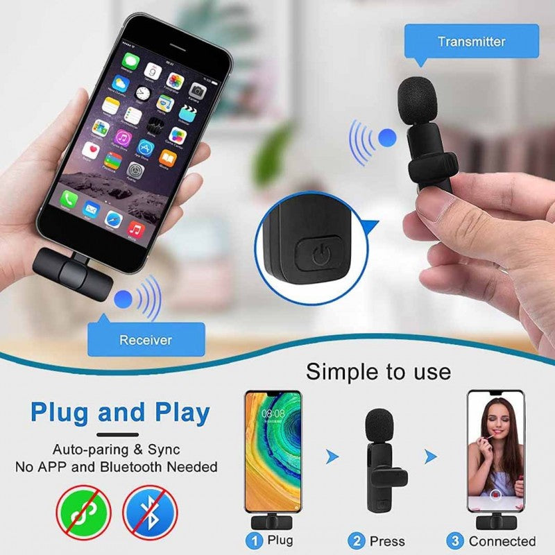 K11 2-In-1 Collar Wireless Microphone for iPhone & Android
