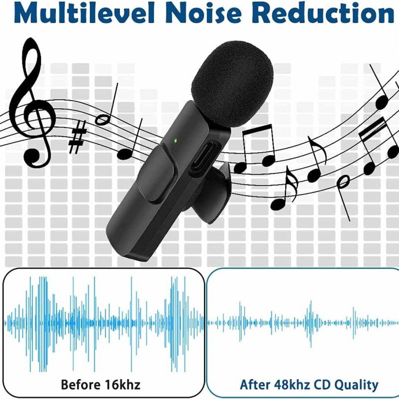 K11 2-In-1 Collar Wireless Microphone for iPhone & Android