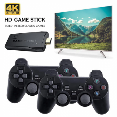 M8 Game Stick 4k With Dual Wireless Controllers And 20000+ Games