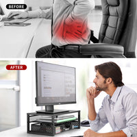 Thumbnail for Monitor Stand Riser with Storage Organizer – Metal Mesh Desk Shelf