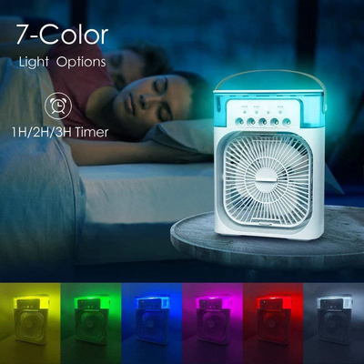 Mini USB Evaporative AC Cooler With 7 Colors LED Light & 5 Spray Modes