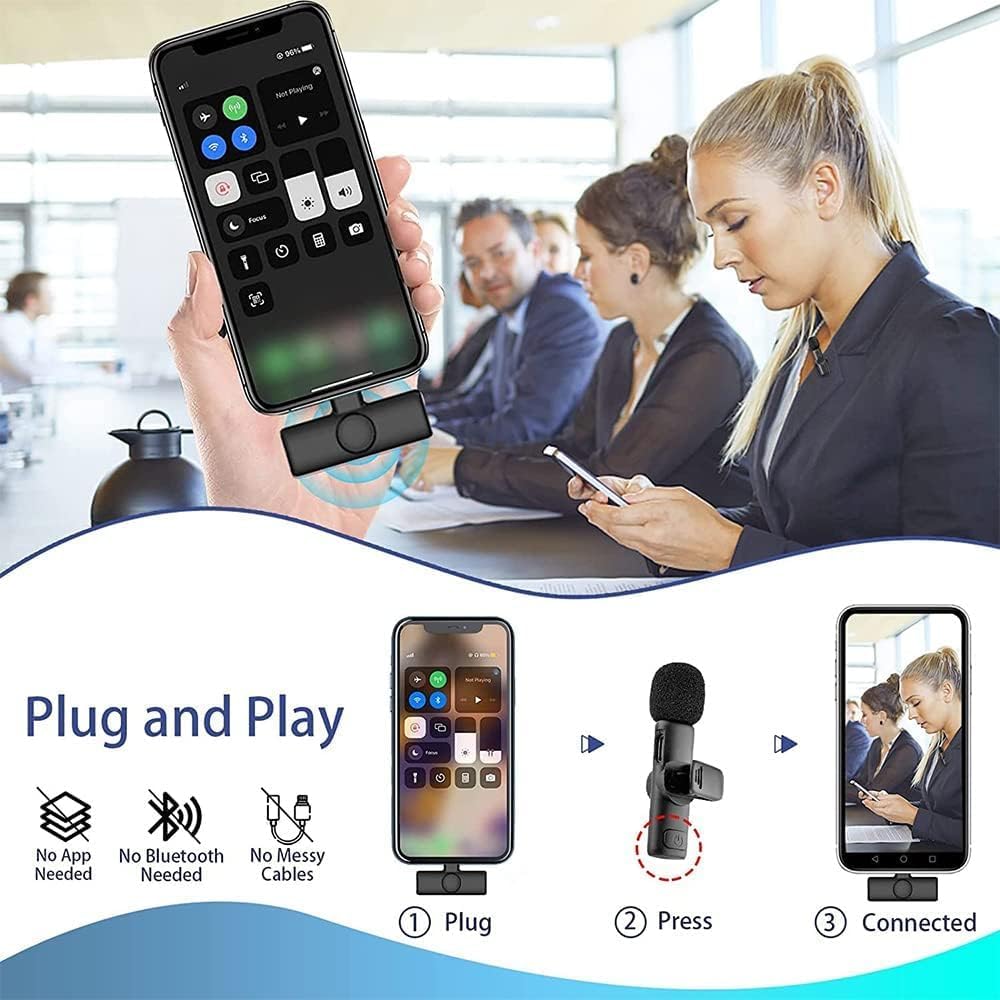 K11 2-In-1 Collar Wireless Microphone for iPhone & Android
