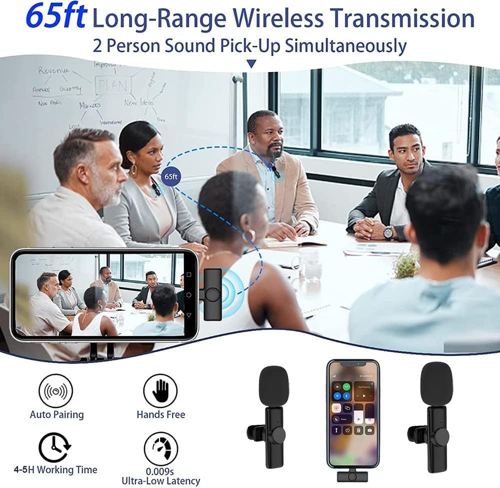K11 2-In-1 Collar Wireless Microphone for iPhone & Android