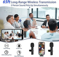 Thumbnail for K11 2-In-1 Collar Wireless Microphone for iPhone & Android