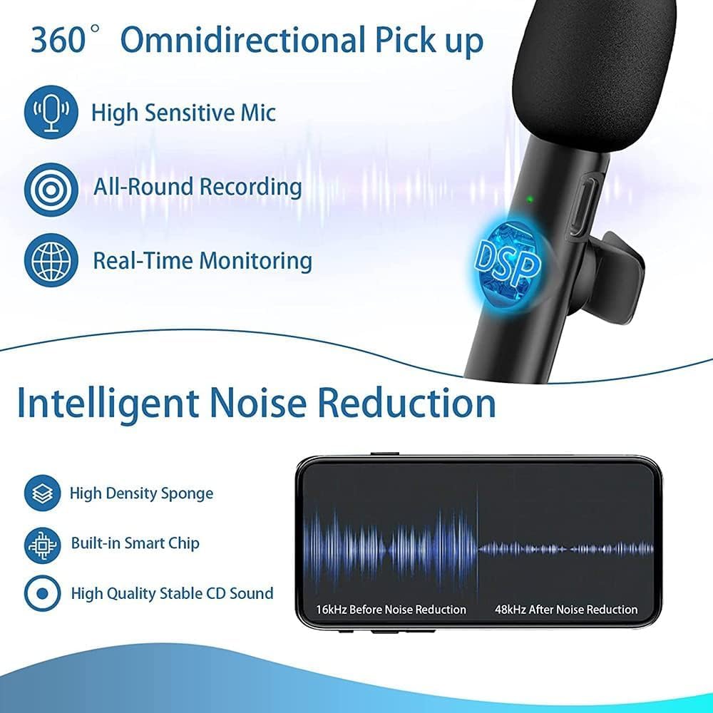 K11 2-In-1 Collar Wireless Microphone for iPhone & Android