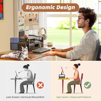 Thumbnail for Monitor Stand Riser with Storage Organizer – Metal Mesh Desk Shelf