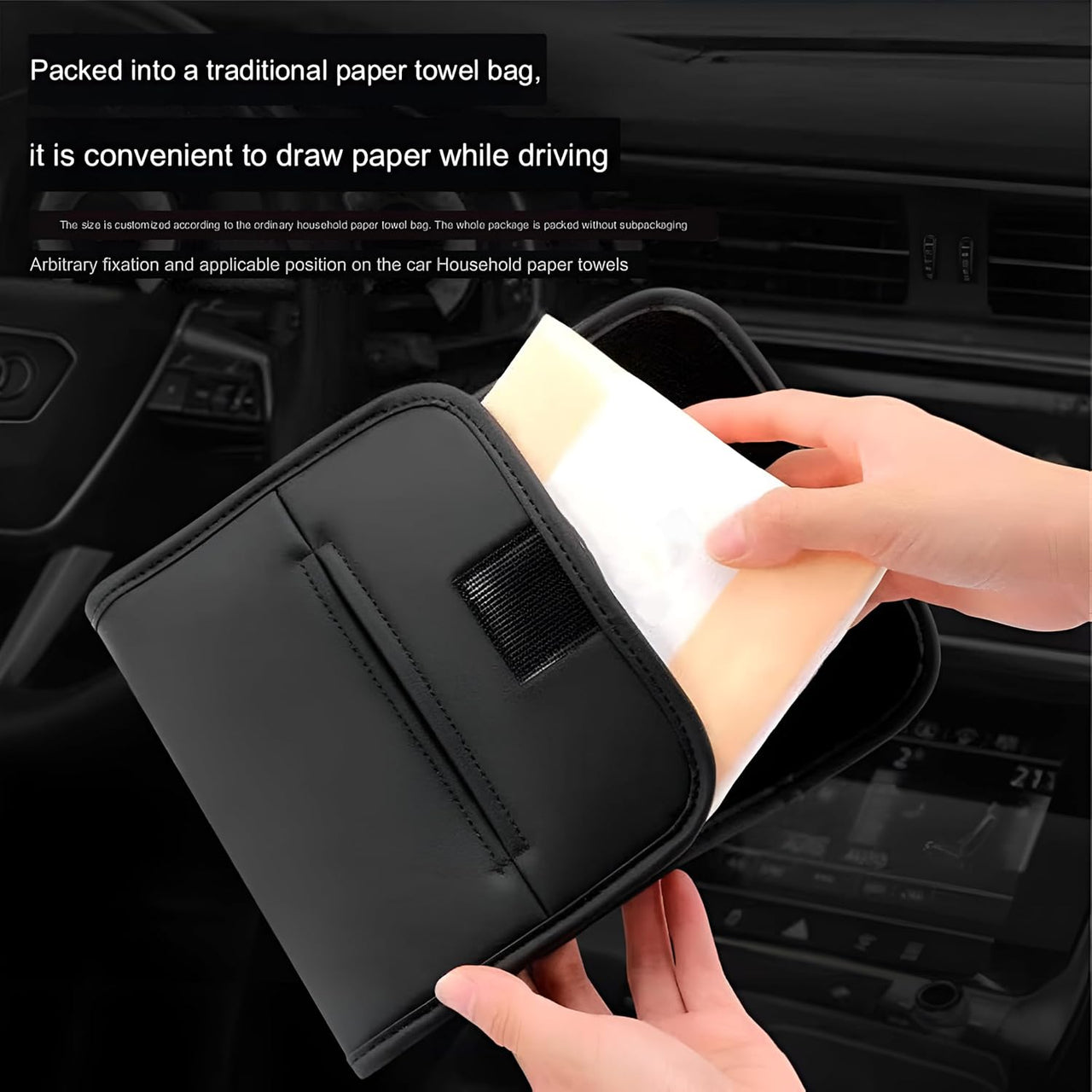 PU Leather  Car Tissue Box Holder