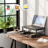 Thumbnail for Monitor Stand Riser with Storage Organizer – Metal Mesh Desk Shelf