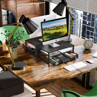 Thumbnail for Monitor Stand Riser with Storage Organizer – Metal Mesh Desk Shelf