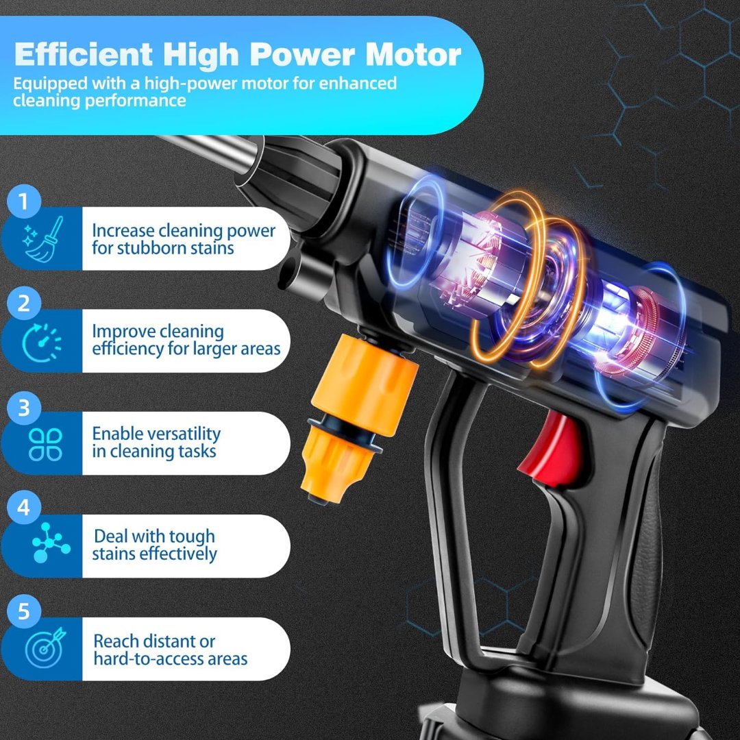 Cordless Rechargeable Electric Pressure Power Washer Gun