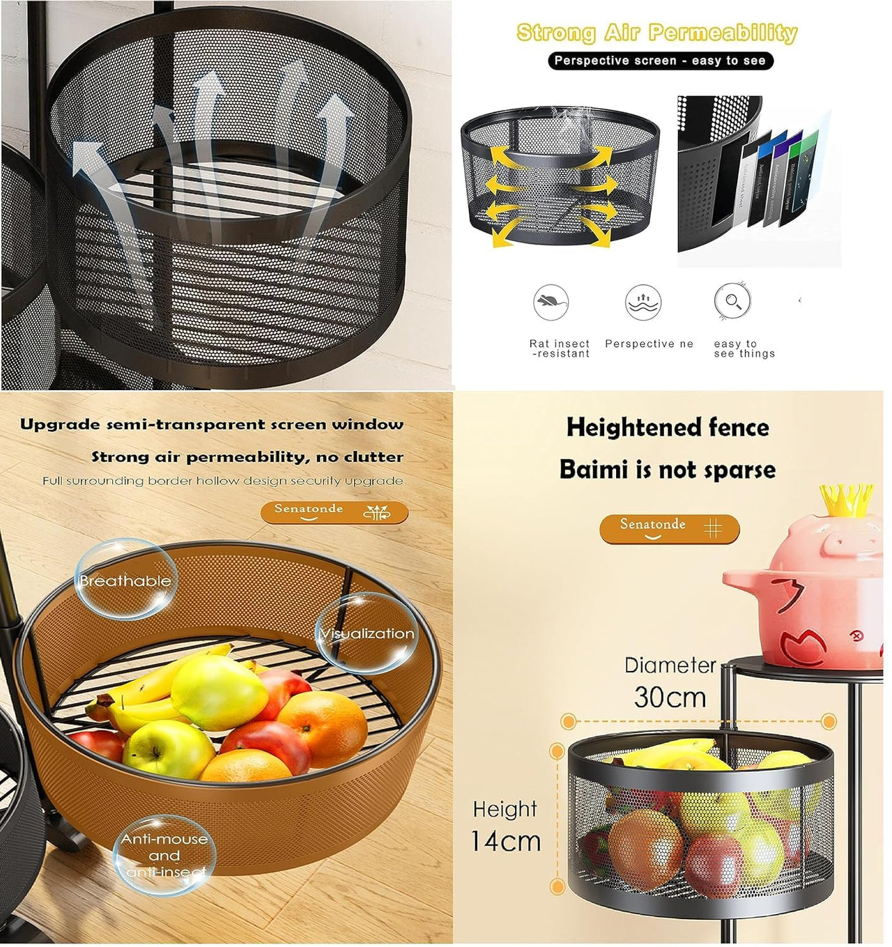 5 Layer Premium Round Metal Trolley