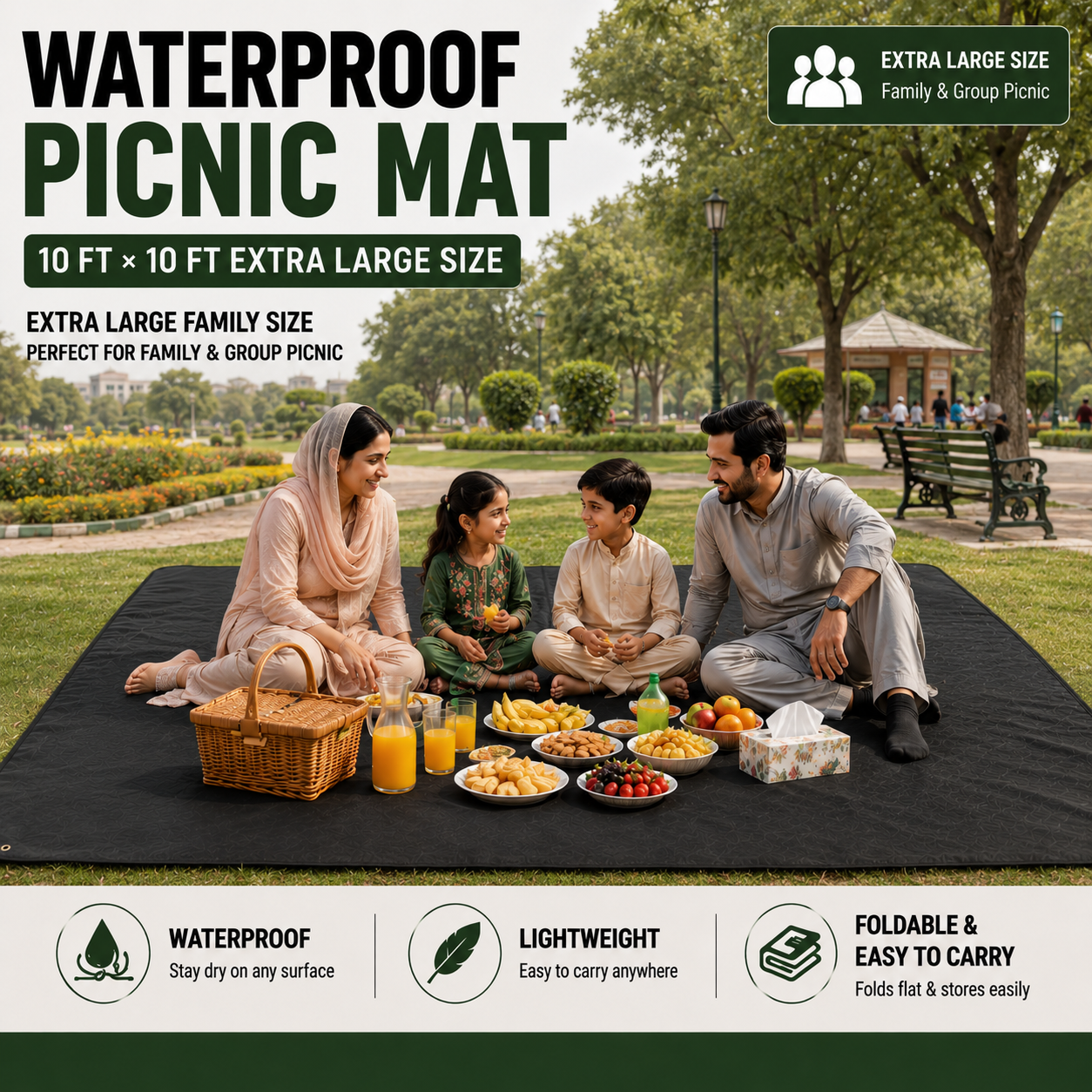 Waterproof Picnic Mat – Foldable Outdoor Camping Mat