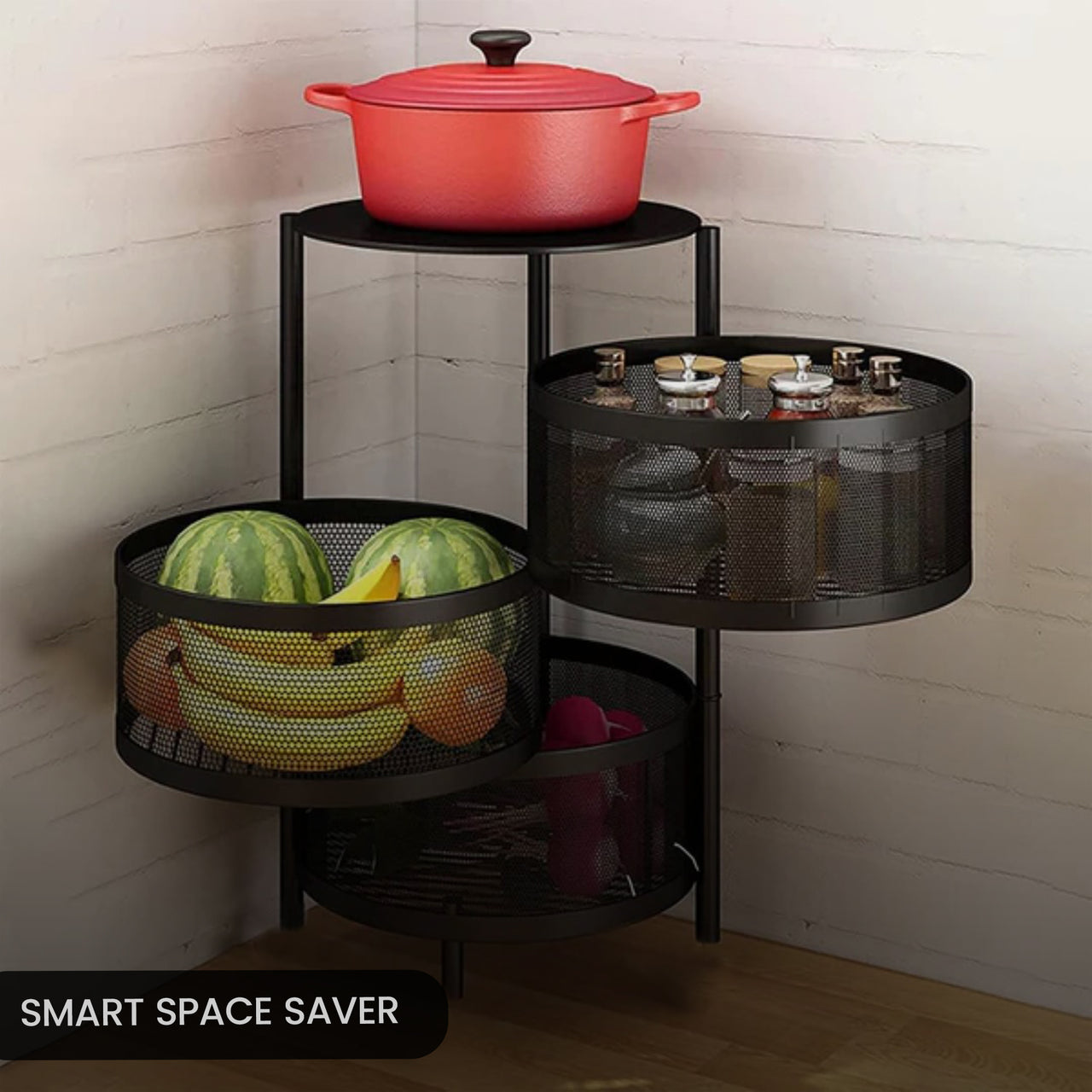 3 Layer Premium Round Metal Trolley