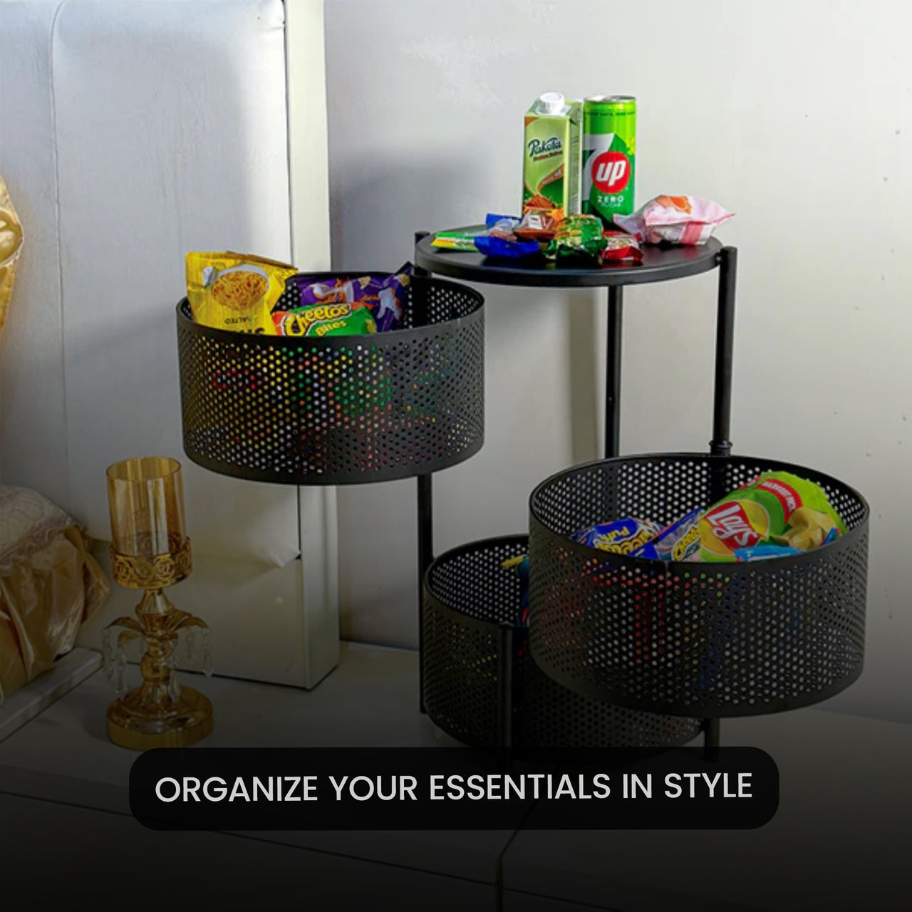 3 Layer Premium Round Metal Trolley