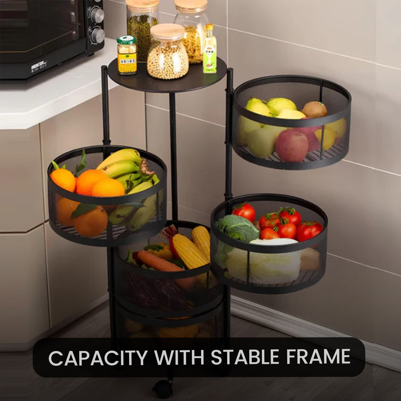5 Layer Premium Round Metal Trolley