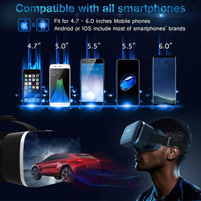 VR SHINECON 3D VR Headset Virtual Reality Glasses – 3d Vr Goggles Headsets for Video Movies&Games Compatible with iPhone and Android Smartphone