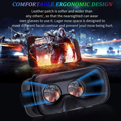 VR SHINECON 3D VR Headset Virtual Reality Glasses – 3d Vr Goggles Headsets for Video Movies&Games Compatible with iPhone and Android Smartphone