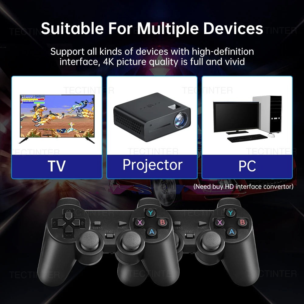 M8 Game Stick 4k With Dual Wireless Controllers And 20000+ Games