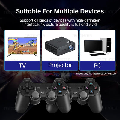 M8 Game Stick 4k With Dual Wireless Controllers And 20000+ Games